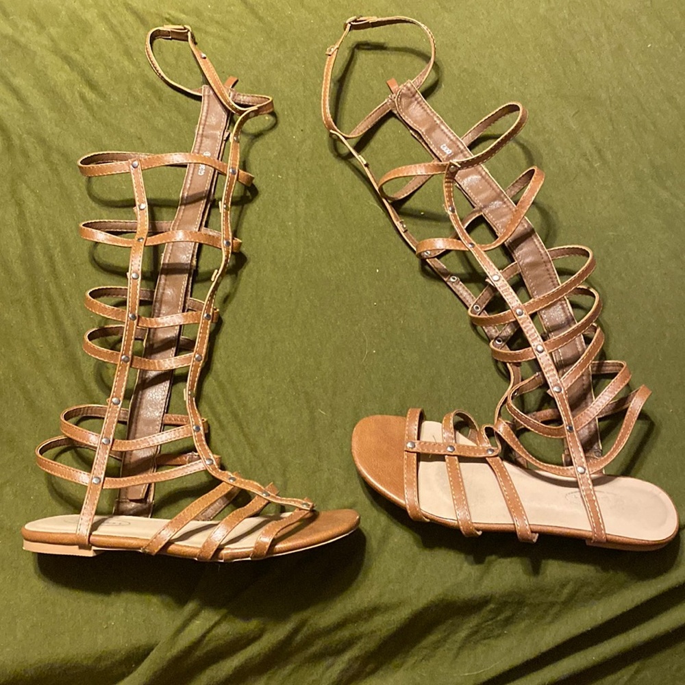 No Doubt brown zip up gladiator Sandals